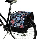 BikyBag Classic CL - Bicycle Double Panniers,Bike Bag, Fashion, Cycle, Bike, Women's - Men's (Daisy Flowers)