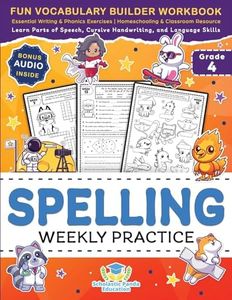 Spelling Weekly Practice for 4th Grade: Fun Vocabulary Builder Workbook with Essential Writing & Phonics Exercises for Ages 9-10 | A Homeschooling & ... Cursive Handwriting, and Language Skills