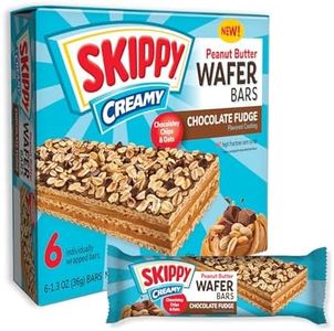 SKIPPY Creamy Peanut Butter And Chocolate Fudge Wafer Snack Bar, 1.3 Oz (36g)/Bar 6 ct