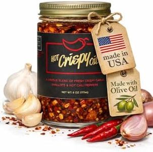 Hot Crispy Oil - Spicy Chili Crisp Blend of Olive Oil, Fresh Crispy Garlic, Shallots & Hot Chili Peppers - Designed for Pizza, Pasta, Eggs, Bread & More - Made in USA - Mild Heat - 6 fl oz - Original