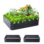 Taleco Gear 2-Pack(120×90cm) Outdoor Raised Beds for Garden Metal Elevated Planter Box Steel Large Vegetable Flower Bed Kit……