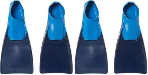 Sporti Adult-Kids Short Swim Fins, Floating Fin for Swimming & Snorkeling, Swim Flippers for Training - NavyBlue - Toddler 11-12 (Pack of 2)