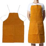 MASUNN Cow Leather Aprons Welding Heat Insulation Protection Welders Blacksmith 93x64cm