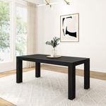 Plank+Beam 72 Inch Modern Wood Dining Table, Solid Wood Rectangular Dining Table for Kitchen/Dining Room, Black Wirebrush