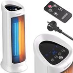 Monzana® 2000W Ceramic Fan Heater | 4 Modes | 15-40°C Temperature Range | Energy Saving | 120° Oscillation | Timer | Remote Control | White