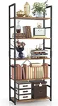 NUMENN 5 Tier Bookshelf, Tall Bookcase Shelf Storage Organizer, Modern Book Shelf for Bedroom, Living Room and Home Office, Vintage