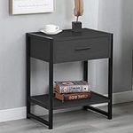 SogesHome Nightstand Telephone Table Sofa Side Table Small Tables for Living Room Bedroom, Black, NSDCA-DX-328ABR