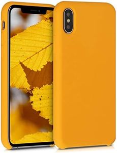 kwmobile Carcasa Compatible con Apple iPhone X Funda - Case TPU y Silicona antigolpes - Apto Carga inalámbrica - Amarillo azafrán