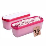 Starpack 'Inside Scoop' Ice Cream Storage Containers for Freezer (2 Pcs) - 1.5 Quart Ice Cream Containers for Homemade Ice Cream - Reusable Ice Cream Containers with Lids - Leak-Free Lids