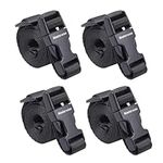 Masterwise Buckle Straps with Clips, Adjustable Nylon Straps with Buckle, Packing Straps, Black 4 Pack (4‘x0.75“)