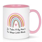 Cabtnca Teacher Gifts, It Takes A Big Heart To Shape Little Minds Mug, Teacher Gifts for Women, Daycare Teacher Appreciation Gifts, Preschool Teacher Gifts, Christmas Gifts for Teacher, 11Oz