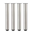 Drenky 4 Pcs Adjustable Table Legs Stainless Steel Metal Furniture Legs 40cm Height Round Cabinet Legs 2 Inch Dia Desk Legs Come with Screws Adjustable Height 0-15mm