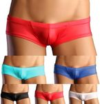 Faringoto Men Boxers Panties Micro Bikini,Thong Ultra Low Rise Briefs,Pouch Boxer Underwear Comfy Breathable Underpants, 6 Colors, Small