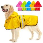 Dolitego Dog Raincoat - Reflective Dog Rain Coat, Waterproof Adjustable Dog Rain Jacket with Hoodie, Lightweight Doggie Poncho Slicker for Small Medium Large Dogs (Yellow, X-Large)