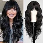 HAIRCUBE Black Wig with Bangs for W