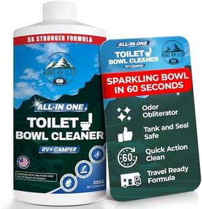 RV Toilet Cleaner - Powerful Stain Remover and Odor Eliminator for RVs and Campers, Safe Non-Acid Formula for Tanks, Sensors, and Toilets, Made in USA, Essential RV Cleaning