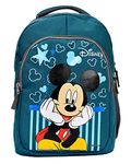 Kuber Industries Disney Unisex School Bag|Kids School Bag|Mickey Mouse Printed|Lightweight School Bookbag for Kids (Green)