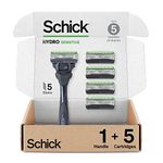 Schick Hydro Sense Sensitive Razors for Men With Shock Absorbent Technology, 1 Razor Handle and 5 Razor Blades Refills