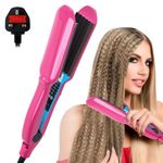 Rppiup Hair Crimper for Women and Girls, Security Upgrade Hair Waver with 5 Heat Setting, Professional Volumizing Crimping Iron for Fluffy Style, 30s Rapid Heating H air Crimpers for Fluffy Corn
