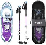 Yukon Charlie's Advanced Spin Float Women's Snowshoe Kit, 8-inch x 25-inch, Includes Snowshoes, Trekking Poles and Travel Bag