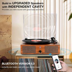Vinyl Record Player – Brown Retro Turntable