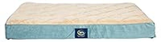 Serta Orthopedic Quilted Pillowtop Dog Bed, Large, Blue