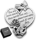 Anwlki Car Visor Medal Heart-Shaped Visor Clip Accessories Bless Driving Safety Prayer Religious Gift for Parent, Family, Friend, Driver (1)