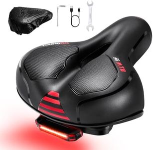 YOUNGDO Sella Bici Comoda, Sella Bici con Luce Posteriore, Sellino Bici Morbido, Ergonomica, Uomo Donna Sella Bicicletta, Impermeabile, per Cyclette/City bike/Montain bike/Ebike