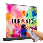 Duronic Electric Projector Screen EP-FPS120PVC Floor Projection Grey Screen 16:9 Aspect Ratio, Enhanced contrast, Remote Controlled – Ideal for Home Theatres, Event Halls and Conferences