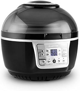 Klarstein VitAir Turbo Heißluftfritteuse - 1400 Watt Heissluftfriteuse, Airfryer mit 9 Liter Garraum, 50 bis 230°C, Timer, Halogen-Infrarot-Heizelement, Kuppel-Design, schwarz-grau