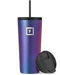 IRON °FLASK Classic Tumbler 2.0-24 Oz, 2 Lids (Straw/Flip), Vacuum Insulated Stainless Steel Bottle, Modern Double Walled, Simple Thermo Travel Mug, Hydro Water Metal Canteen - Aurora