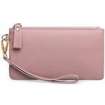 SENDEFN Wristlet Bag for Women, RFID Blocking Clutch Bags for Women, Genuine Leather Handbags for Women with Wrist Strap and Zip Pocket Coins Compartment