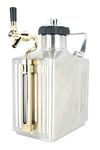 Craft Master Carbonated Growler, 128oz, 304 Stainless Steel, Vacuum Insulated, Mini Keg, Kegerator, Beer Growler, Co2 Pressurized, Brushed Finish …