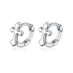 EVER FAITH Delicate Huggie Cross Stud Earring, 925 Sterling Silver Religious Church Cross Ear Jewelry Tiny Hoop Earrings for Women