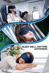 Aosun Silk Sleep Mask – Blue, Soft Eye Cover for Sleeping