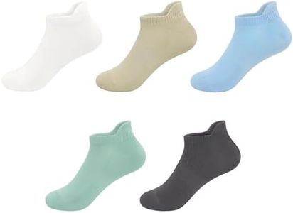 SERISIMPLE Ultra-Soft Viscose Bamboo Kids No-Show Socks Ankle Thin Comfortable Low Cut Socks for Boys&Girls Non Slip 5 Pairs (Assorted3, Large)