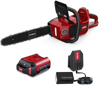 Toro Flex-Force 60-Volt Max 16-Inch Lithium-Ion Electric Chainsaw with 3-Phase Brushless RunSmart Motor, 2.0 Ah Battery, and Charger, Red