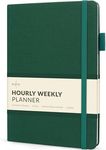 Skyline Hourly Weekly Planner – Undated Agenda & Daily Appointment Book – Time Blocking Notebook for Business Entrepreneurs, A5 (Forest Green)