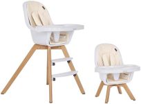 Evolur Zoodle 2 in 1 Convertible Baby High Chair in Ivory, Easy to Clean, Adjustable and Removable Tray, Compact and Portable High Chair, Foldable High Chair with Adjustable Footrest