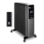 Devola Platinum 2500W Oil Filled Radiator, Quiet Electric Heater with Digital Thermostat, ECO Mode, 24H Timer, Child Lock, Overheat & Tip-Over Protection, Portable, Free Standing, Black - DVOFR2500B
