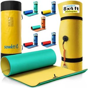 SOWKT Outdoor Floating Mat with Pillow & Storage Bag -8 x 4 feet Foam Floating Water Mat for Lakes & Pools - Swim Mat, Lake Mats for Floating, Floating Pads for Water, Fun for Adults & Kids