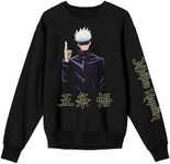 Bioworld Jujutsu Kaisen Saturo Goju Crew Neck Long Sleeve Black Adult Sweatshirt-XXL