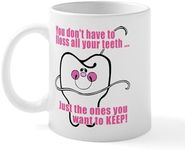 CafePress Keep Flossing! Dentist Mug 11 oz (325 ml) Ceramic Coffee Mug