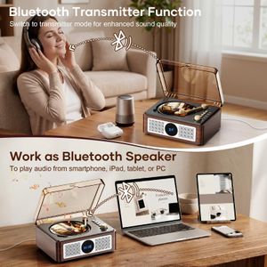 Lehwey Portable Bluetooth CD Player – Brown