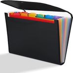 A4 Paper File Folder with 13 Pockets, Accordion File Folder with Tabs, Accordian Document Folder，Durable Buckle, A4 Letter Size for Travel, Home, Office