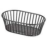 G.E.T. Enterprises Black 8.5" x 5.5" Stackable Tuscan-Style Oblong Wire Basket Iron Powder Coated Wire Baskets Collection 4-31892 (Pack of 1)