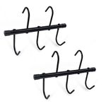 LAJIAOZ 2 Pcs Tack Rack with Swivel Hooks, Hanging Portable Bridle Rack Hangers for Horse Tack Holder Stall Fence Trailer Accessories(5 Hooks Style)