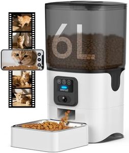 oneisall Automatic Cat Feeder with Camera, 5G WiFi Smart Pet Feeder with 1080P HD Night Vision, APP Remote Control for Home Pet Monitoring, Ideal for Cat and Dog Owners