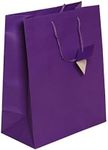 JAM PAPER Gift Bags with Rope Handles - Large - 10 x 13 x 5 - Purple Matte - 3/Pack