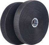 Connecticut Non Adhesive Hook & Loop Tape & Non Adhesive Tape (20Meter*25mm, Black)| No Glue on Back Side,Fabric Fastener Interlocking Tape for Sewing Crafts, DIY, Clothes, Shoes etc.